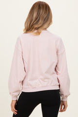 Light Pink Relaxed Crewneck Maternity Pullover