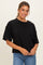 Black Raw Cut Edge Boxy Tee