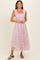 Light Pink Smocked Polka Dot Tulle Midi Dress