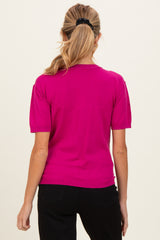 Magenta Short Sleeve Basic Knit Maternity Top