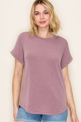 Mauve Cuff Sleeve Maternity Top