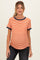 Orange Striped Short Sleeve Maternity Top