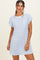 Light Blue Textured Stripe Knit T-Shirt Dress
