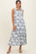 Ivory Floral Tiered Sleeveless Shirt Dress