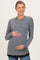 Charcoal/Black Ribbed Long Sleeve Maternity Twofer Top