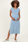 Light Blue Side Slit Maternity Midi T-Shirt Dress