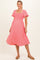 Red Gingham Smocked Maternity Midi Dress