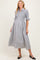 Black Gingham Smocked Button Down Maternity Midi Dress