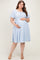 Dusty Blue Jacquard Maternity Plus Midi Dress