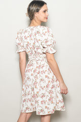 Ivory Rose Floral Wrap Dress