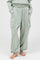 Sage Ruffle Waist Burnout Jogger Pants