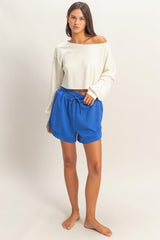 Cobalt Drawstring Relaxed Fit Maternity Shorts