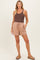 Light Taupe Drawstring Relaxed Fit Maternity Shorts