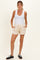 Cream Drawstring Relaxed Fit Maternity Shorts