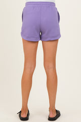 Dusty Purple Drawstring Relaxed Fit Maternity Shorts