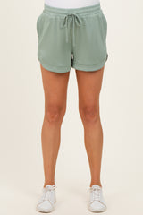 Sage Drawstring Relaxed Fit Maternity Shorts