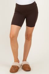 Espresso Pocket 6" Maternity Biker Shorts