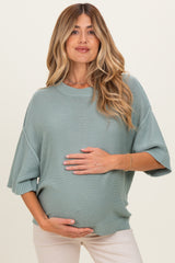 Jade Oversize Cut Sweater Maternity Top With Raw Edge