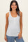 Blue Floral Pointelle Knit Button Tank Top