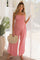 Mauve Smocked Wide Leg Adjustable Strap Maternity Jumpsuit