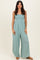 Sage Smocked Wide Leg Adjustable Strap Jumpsuit