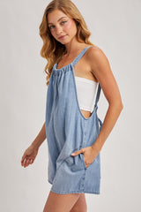 Light Blue Denim Shortall Romper