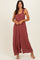 Marsala Ruffle Strap Wide Leg Jumpsuit