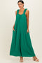 Green Ruffle Strap Wide Leg Jumpsuit