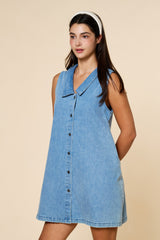 Denim Button Down Mini Shirt Dress