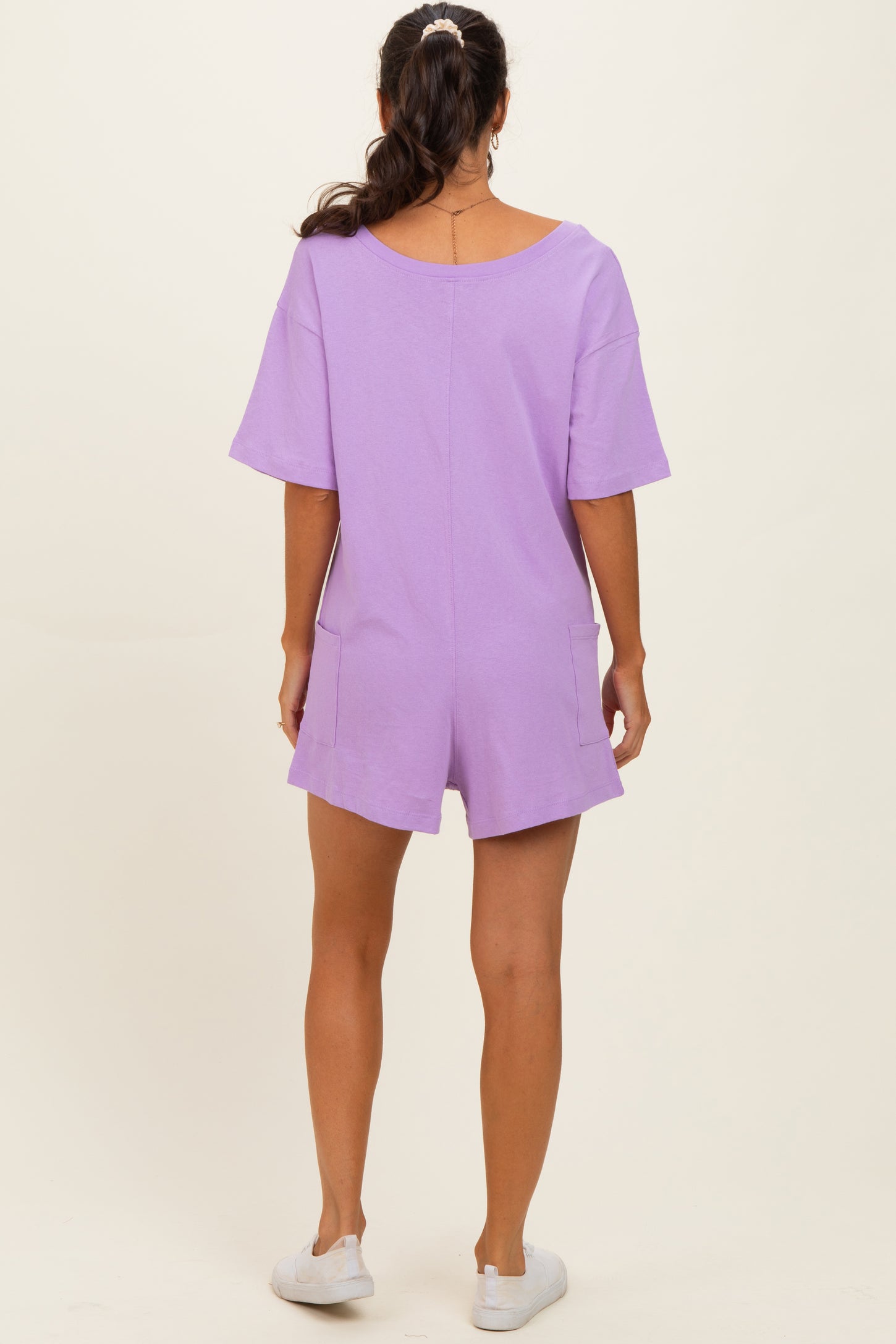Lavender Scoop Neck Romper