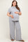 Grey Plus Raised Rib Short Sleeve Maternity Tee & Pants Set