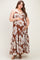 Brown Floral Sleeveless Maternity Plus Maxi Dress