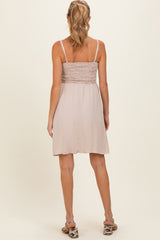Papyrus Knot Detail Smocked Maternity Mini Dress