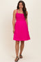 Hot Pink Knot Detail Smocked Maternity Mini Dress
