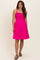 Hot Pink Knot Detail Smocked Maternity Mini Dress
