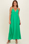 Peridot V-Neck Open Back Maxi Dress
