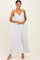 Off White V-Neck Open Back Maxi Dress