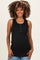 Black Ribbed Sleeveless Henley Maternity Tank Top