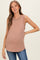 Mocha Ribbed Sleeveless Maternity Top