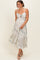Ivory Floral Tiered Front Tie Maternity Midi Dress