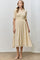 Pale Yellow Smocked Button Down Midi Dress