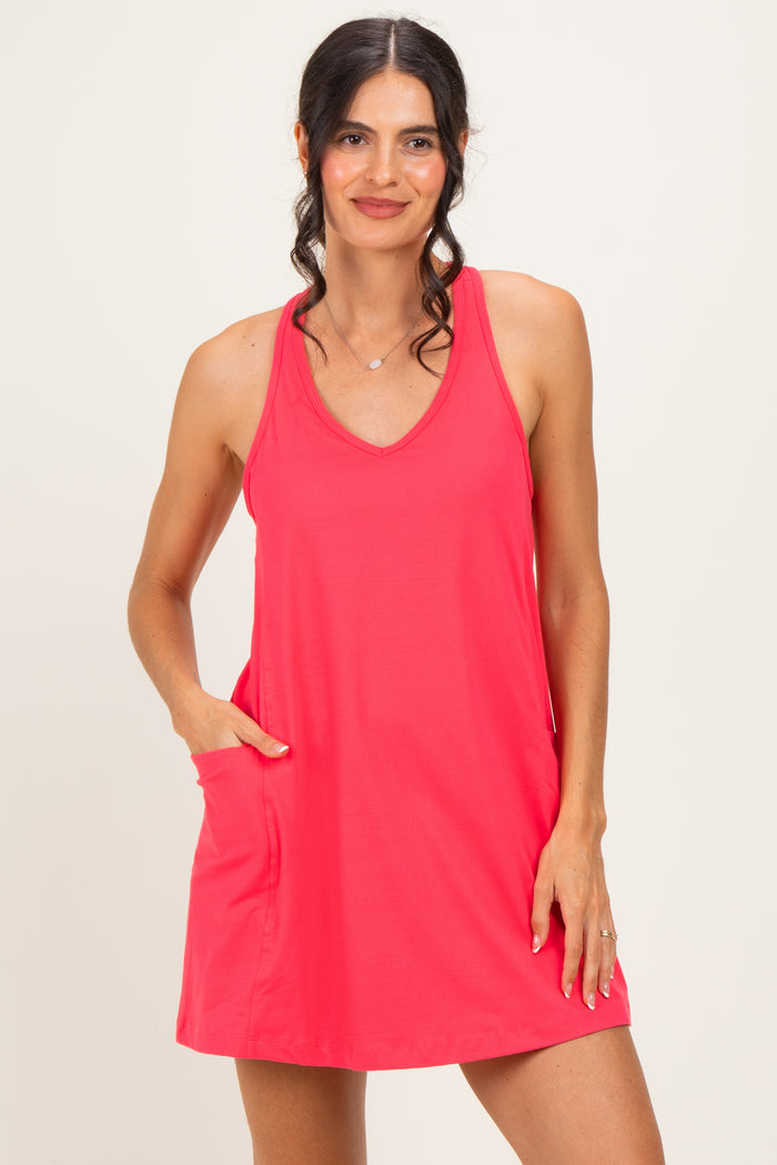 Flamingo Pink Maternity Active Racerback Skortsie