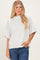 Light Silver Oversized Mock Neck Short Sleeve Sweater