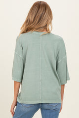 Sage Pigment Oversized Half-Sleeve Maternity T-Shirt
