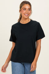 Black Oversized Short Sleeve Crew Neck T-Shirt