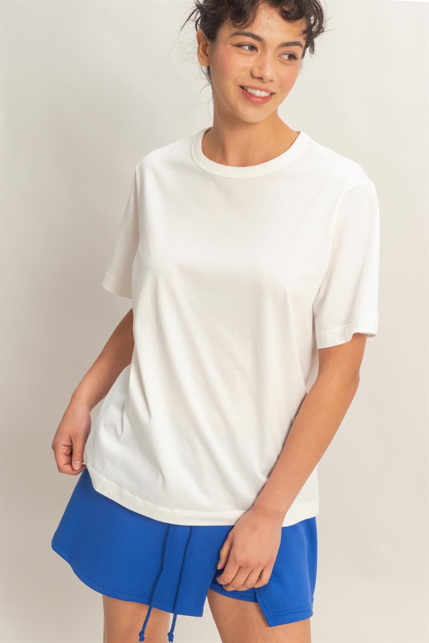 White Oversized Short Sleeve Crew Neck T-Shirt