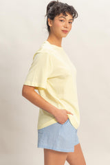 Yellow Oversized Short Sleeve Crew Neck T-Shirt