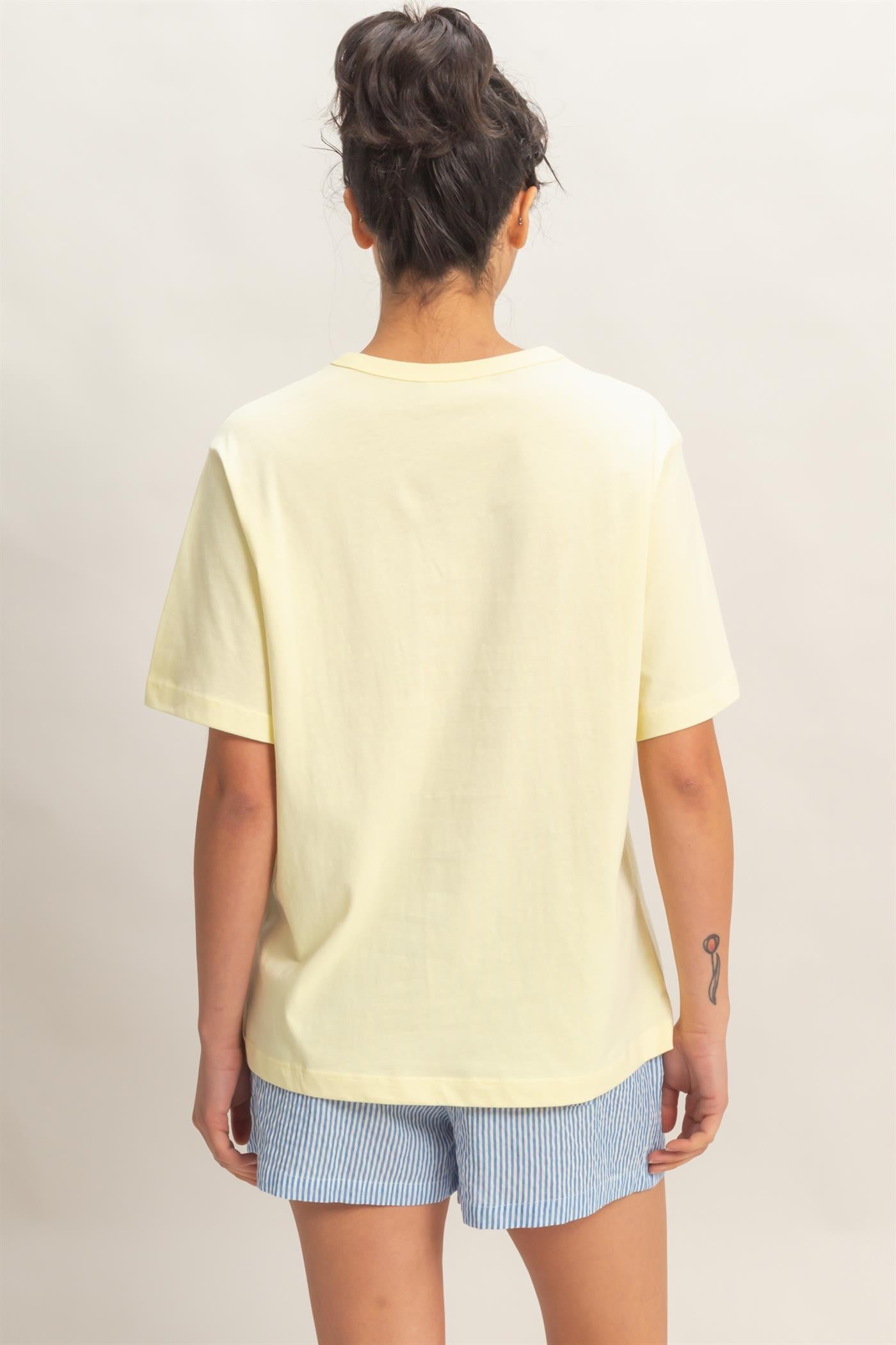 Yellow Oversized Short Sleeve Crew Neck T-Shirt