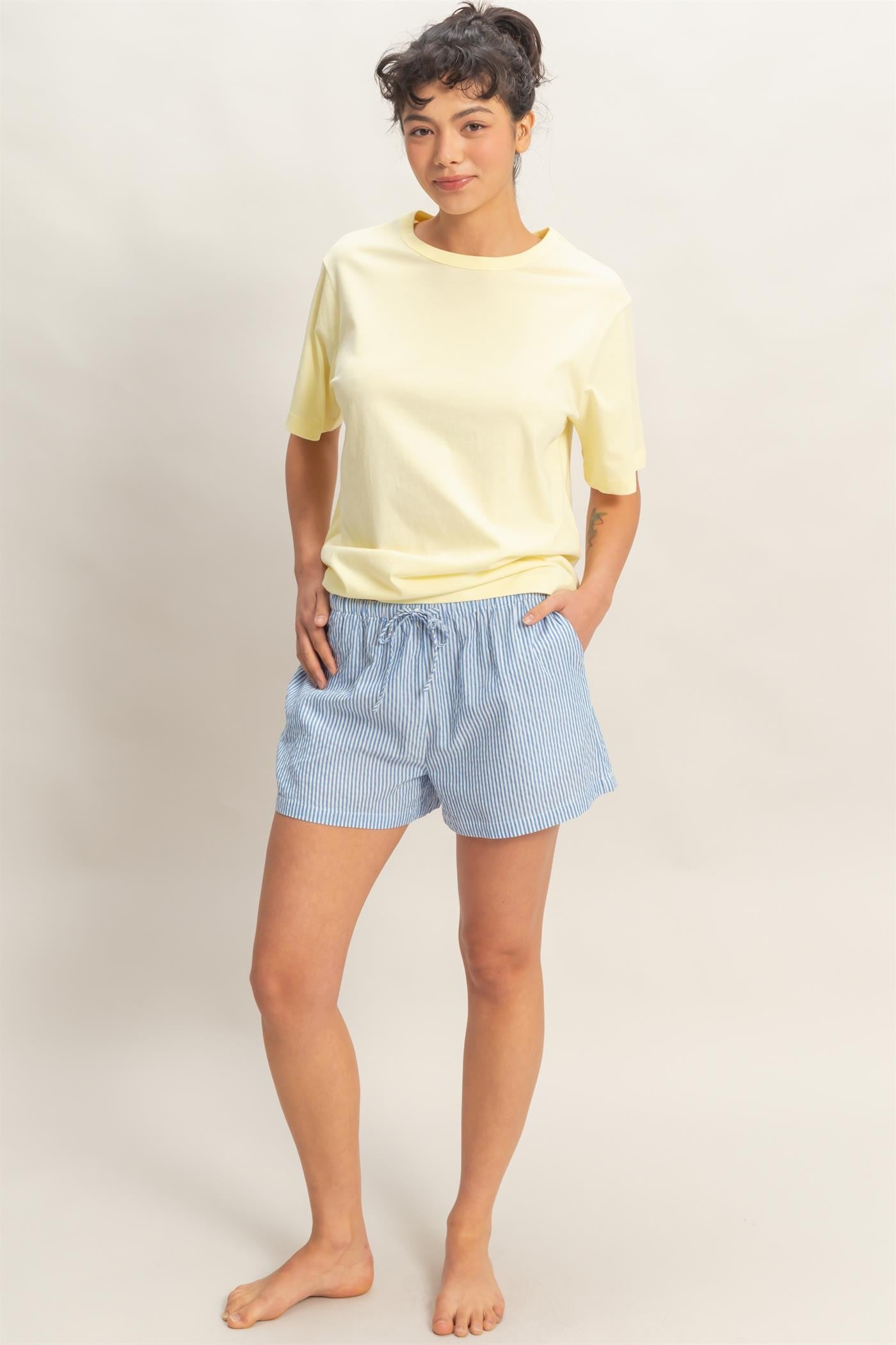 Yellow Oversized Short Sleeve Crew Neck T-Shirt