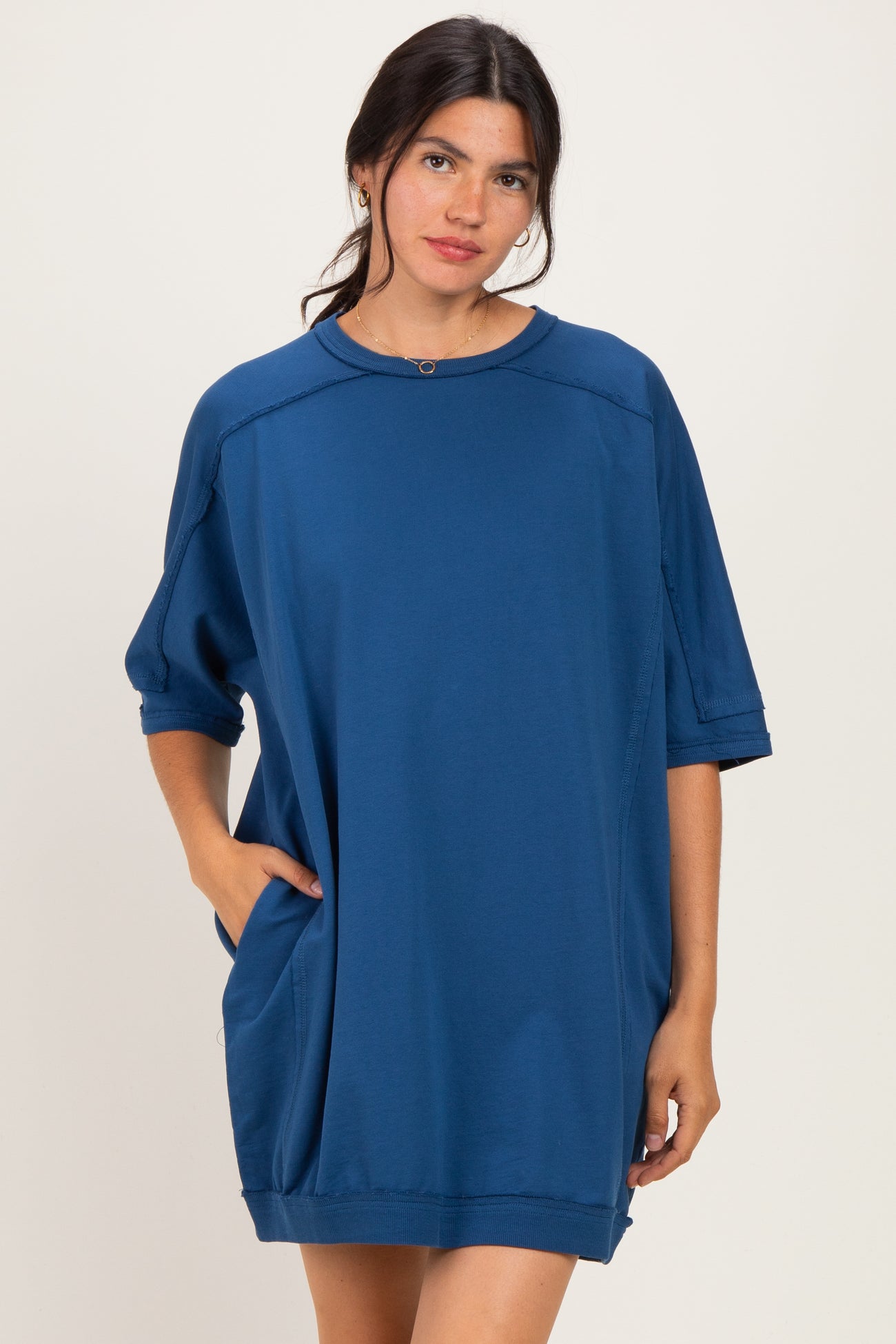 Navy Indigo Oversized T-Shirt Dress